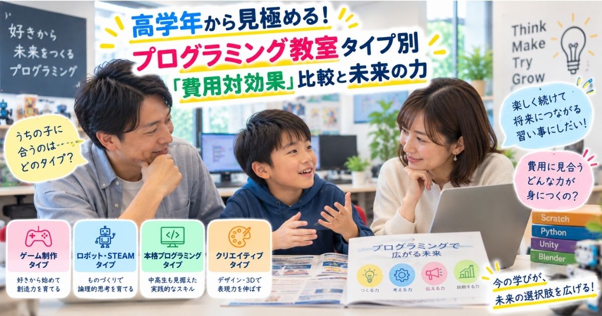 高学年から見極める！プログラミング教室タイプ別「費用対効果」比較と未来の力